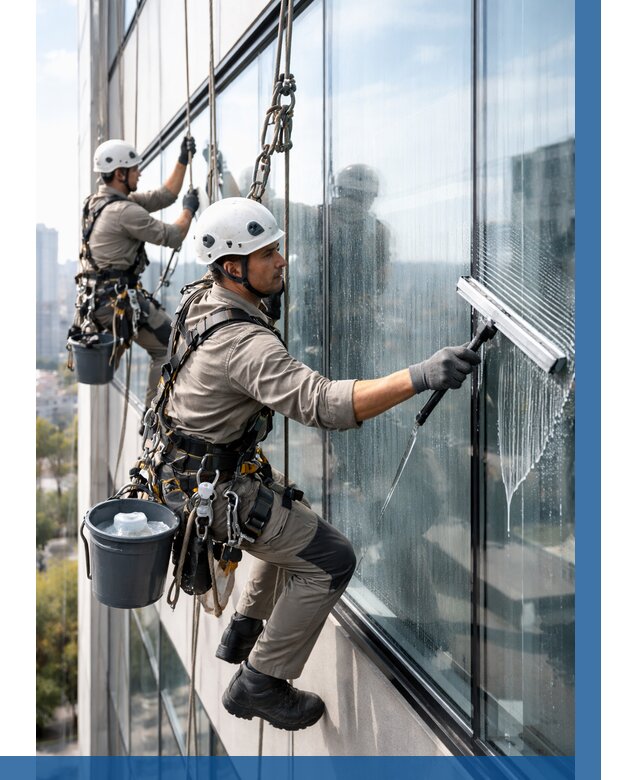 Мойка окон альпинистами в Мегионе от 4691 р. | ВЫСОТНИК-Мго