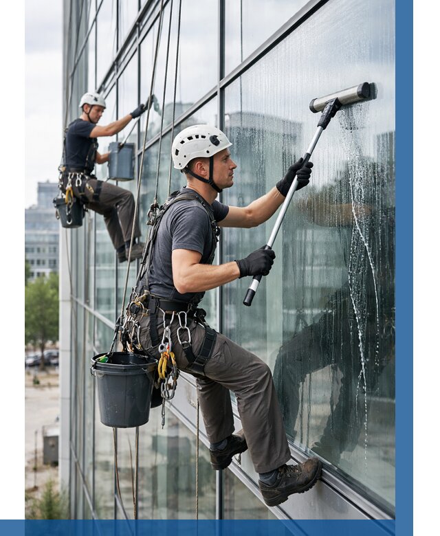 Мойка витражей альпинистами в Мегионе от 730 р. под ключ|ВЫСОТНИК-Мго