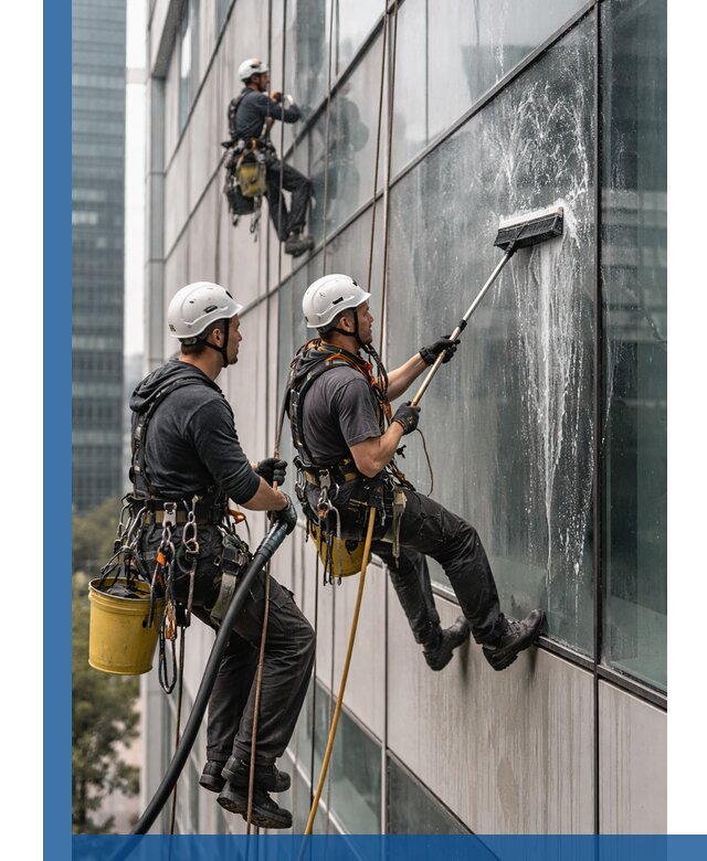 Профессиональная высотная мойка фасадов зданий в Мегионе