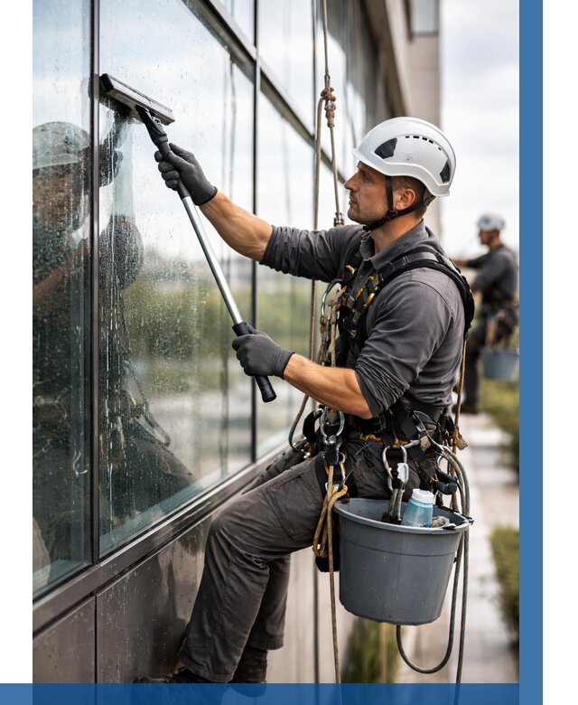 Мойка стеклянных фасадов в Мегионе от 209 р. | ВЫСОТНИК-Мго