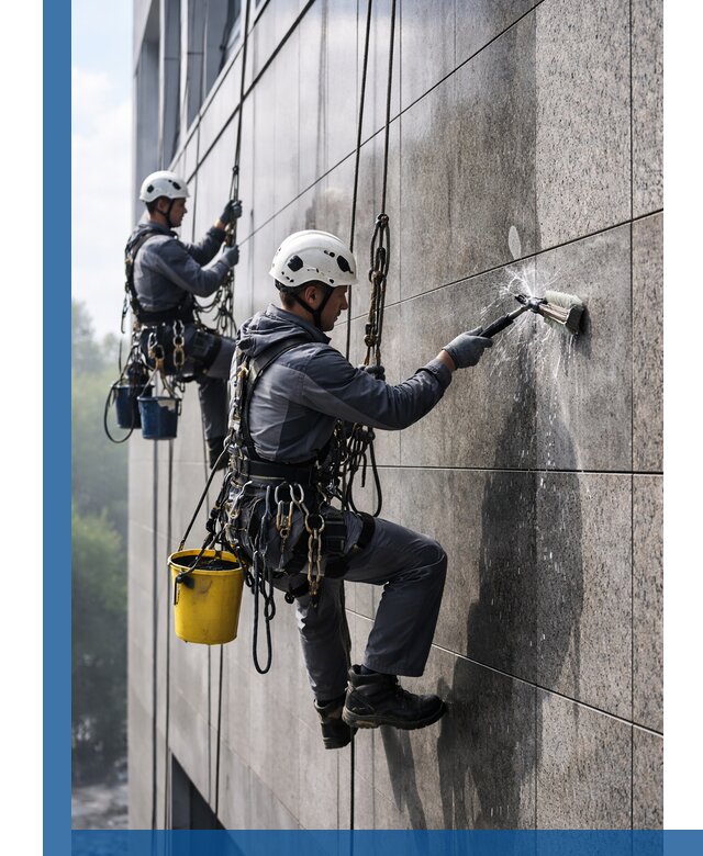 Профессиональная мойка фасада из керамогранита в Мегионе