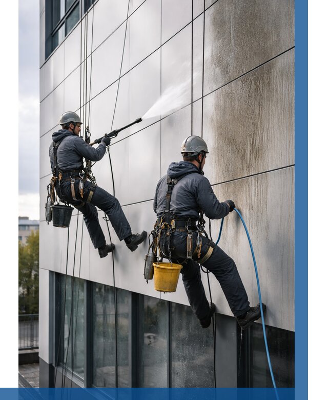 Мойка фасада из композита в Мегионе по цене от 313 р. | ВЫСОТНИК-Мго