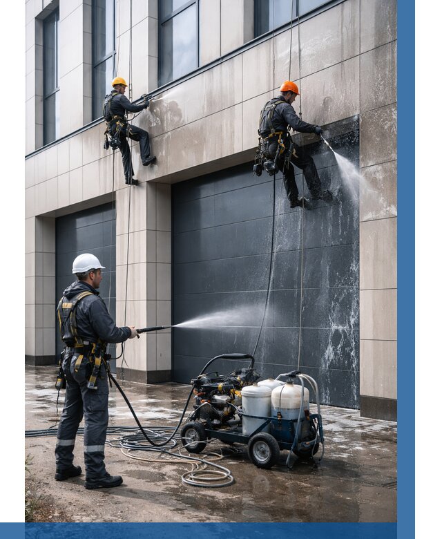 Послестроительная мойка фасада в Мегионе от 313 р. | ВЫСОТНИК-Мго