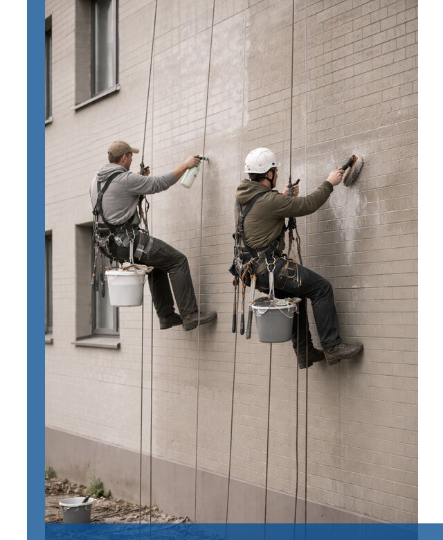 Удаление высолов с фасада зданий в Мегионе без повреждений и следов