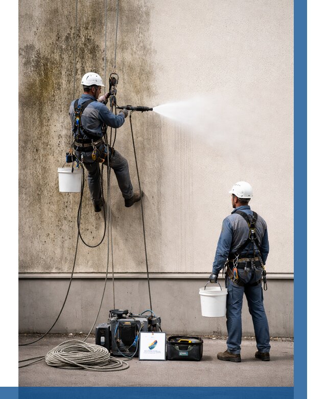 Очистка фасада от плесени в Мегионе от 313 р. | ВЫСОТНИК-Мго