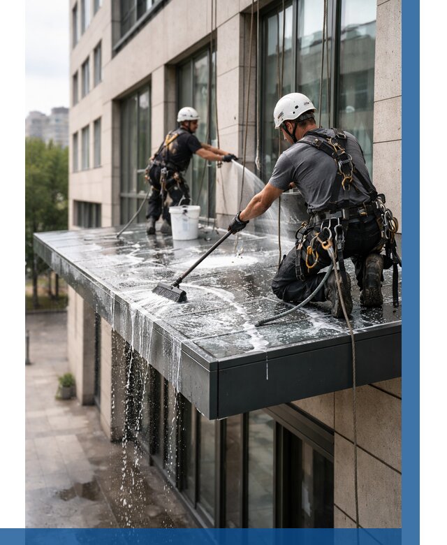 Мойка козырьков и навесов в Мегионе от 3649 р. | ВЫСОТНИК-Мго