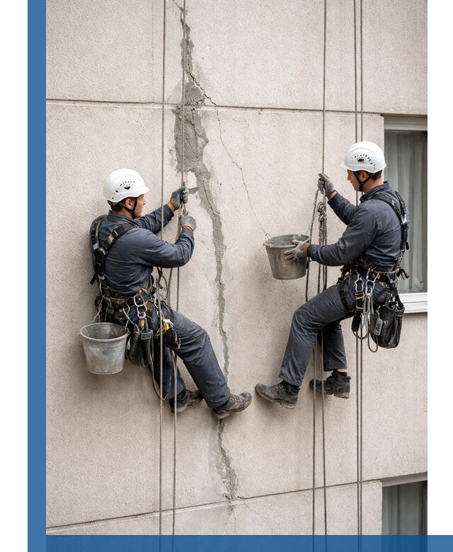 Заделка трещин на фасаде в Мегионе с гарантийным ремонтом