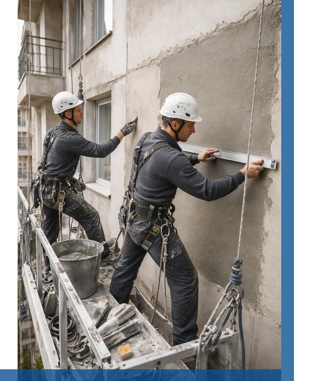 Штукатурка фасада на высоте в Мегионе от 938 р. | ВЫСОТНИК-Мго