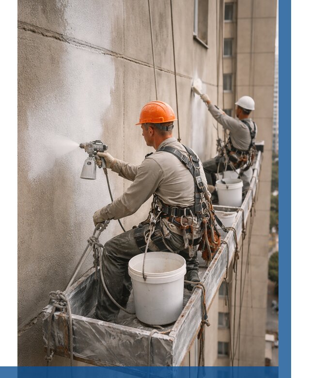 Грунтовка фасада на высоте в Мегионе от 125 р. | ВЫСОТНИК-Мго