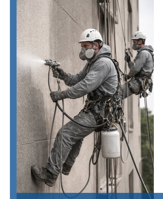 Безвоздушная покраска фасадов зданий в Мегионе профессионально