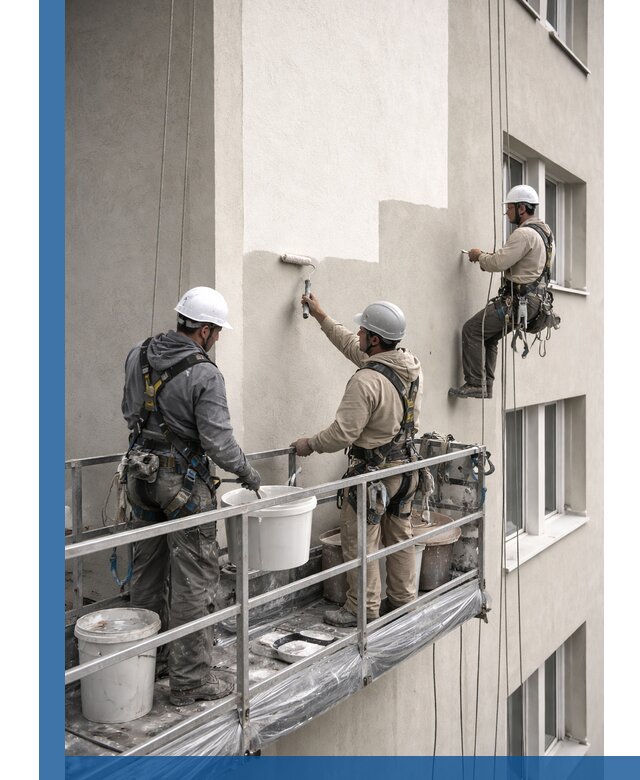 Покраска оштукатуренного фасада в Мегионе под ключ с гарантией