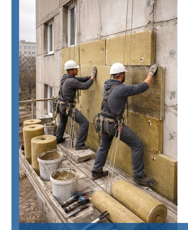 Утепление фасада минватой в Мегионе под ключ с гарантией