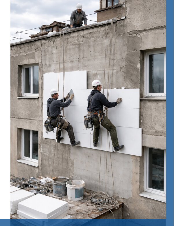 Утепление фасада пенополистиролом в Мегионе от 1877 р. | ВЫСОТНИК-Мго