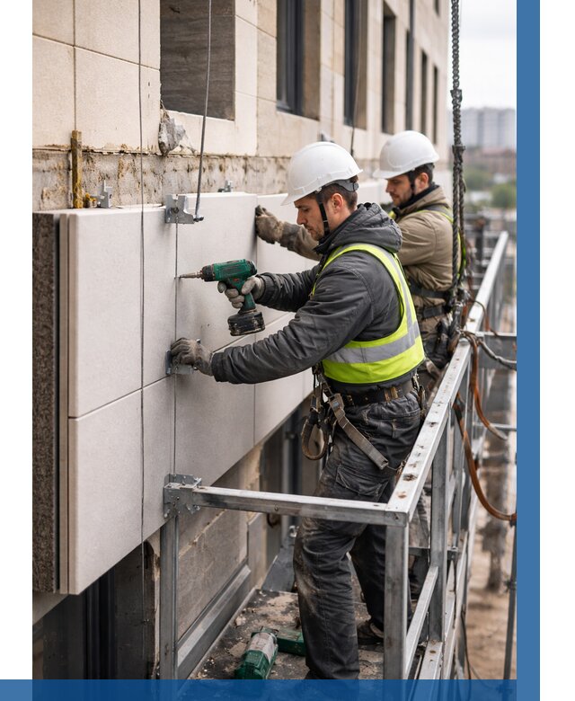 Монтаж фасадных термопанелей в Мегионе от 1564 р. | ВЫСОТНИК-Мго