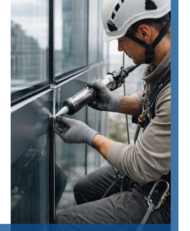 Герметизация стыков витража в Мегионе от 1251 р. | ВЫСОТНИК-Мго