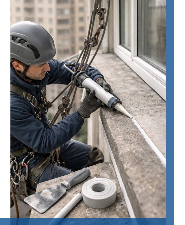 Герметизация балконного козырька в Мегионе от 4691 р. | ВЫСОТНИК-Мго