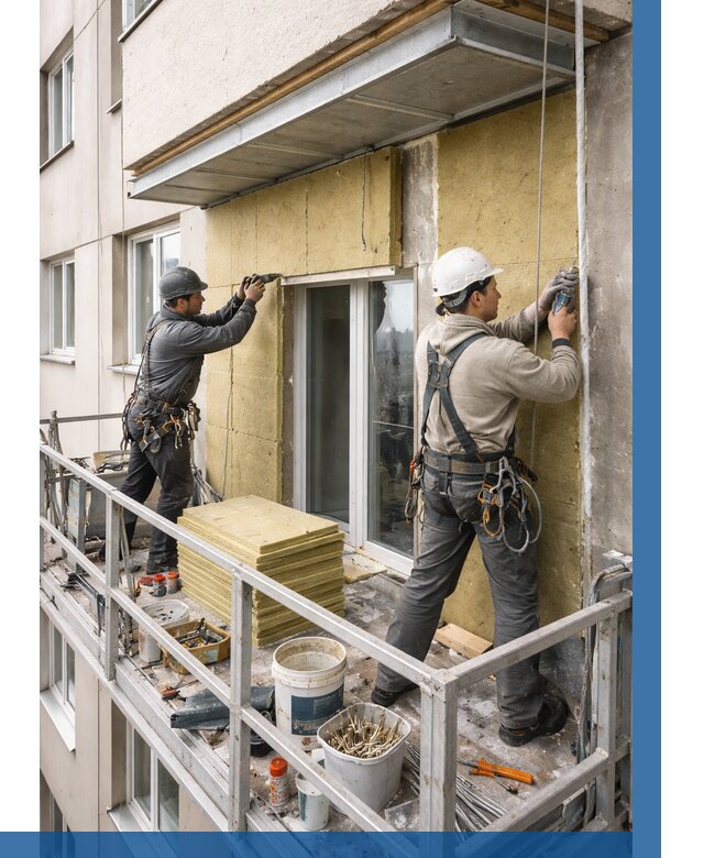 Утепление балкона снаружи в Мегионе от 1668 р. под ключ ВЫСОТНИК-Мго