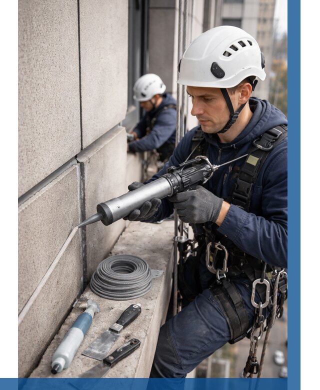 Герметизация деформационных швов фасада в Мегионе от 730 | ВЫСОТНИК-Мго