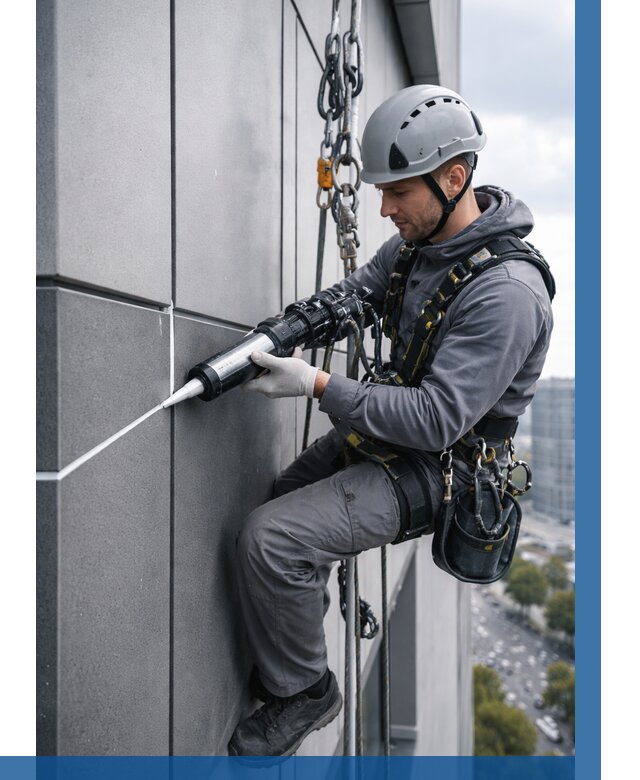 Герметизация стыков фасадных панелей в Мегионе от 6776 р.| ВЫСОТНИК-Мго