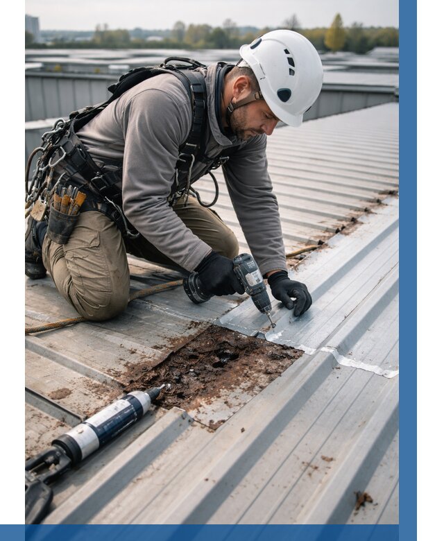 Ремонт профнастила на кровле в Мегионе от 730 р. | ВЫСОТНИК-Мго