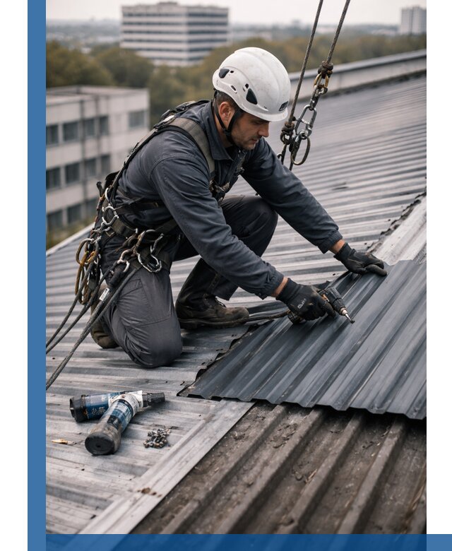 Ремонт профнастила на кровле в Мегионе, работы под ключ