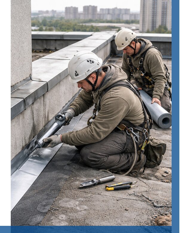 Ремонт кровельных примыканий в Мегионе от 1251 р. | ВЫСОТНИК-Мго