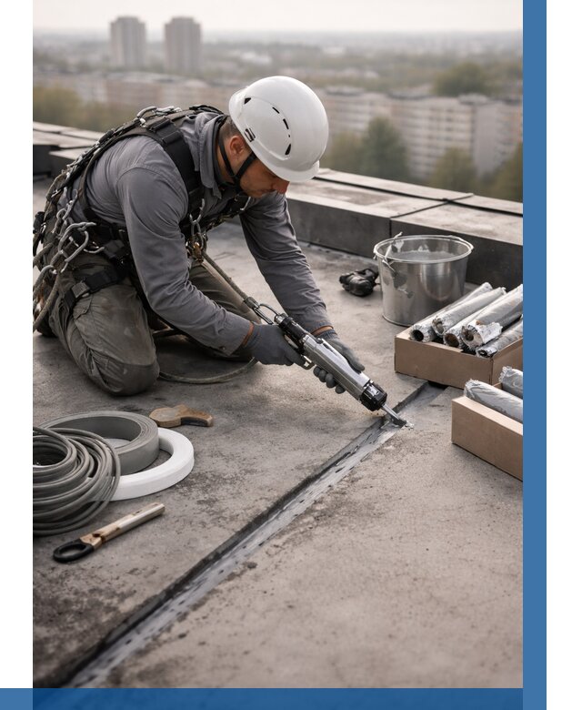 Герметизация швов кровли в Мегионе от 469 р./м2 | ВЫСОТНИК-Мго