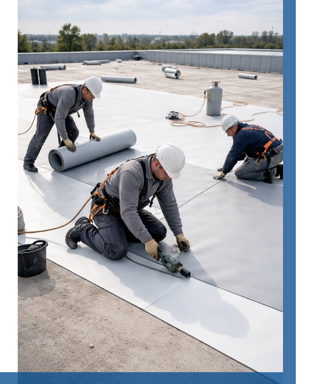 Монтаж мембранной кровли под ключ в Мегионе от 1251 р. | ВЫСОТНИК-Мго