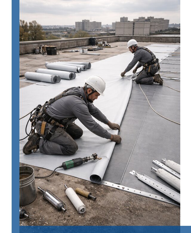 Монтаж мембранной кровли в Мегионе для промышленных зданий