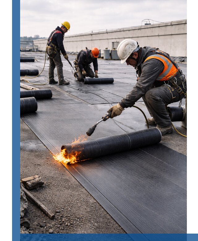Монтаж наплавляемой кровли в Мегионе профессионально