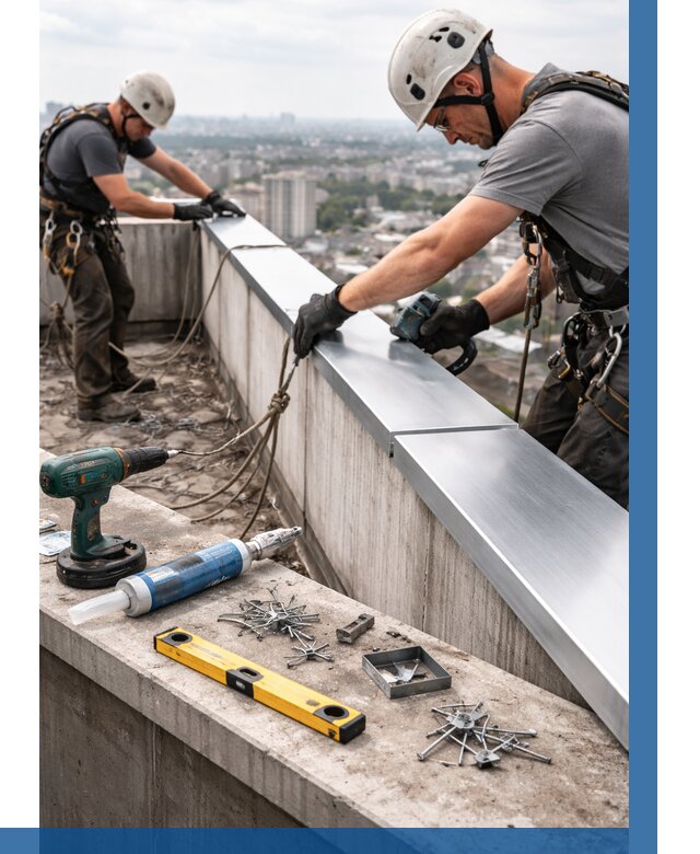 Монтаж парапетных крышек в Мегионе от 834 р. | ВЫСОТНИК-Мго