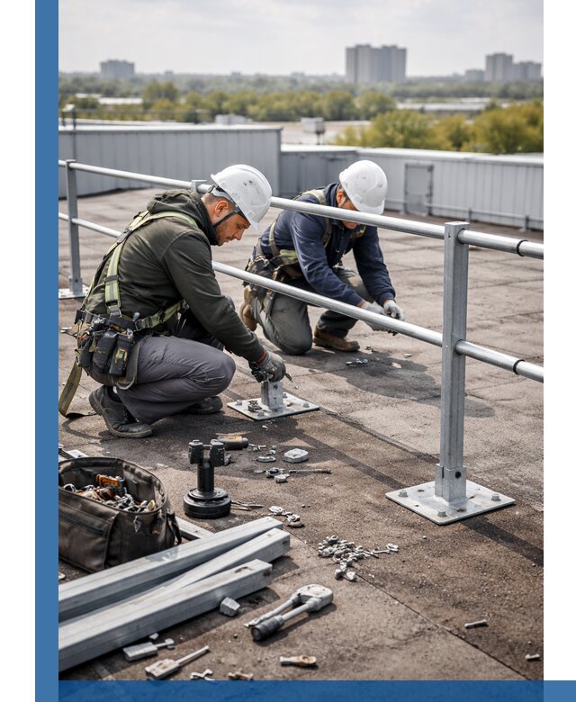 Монтаж кровельного ограждения в Мегионе под ключ с гарантией