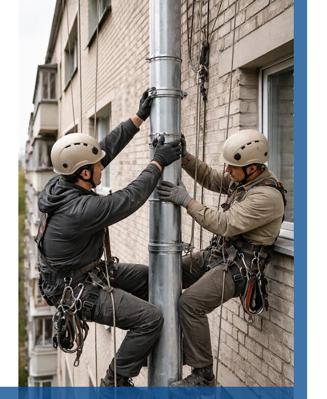 Замена водосточных труб в Мегионе от 6776 р. | ВЫСОТНИК-Мго