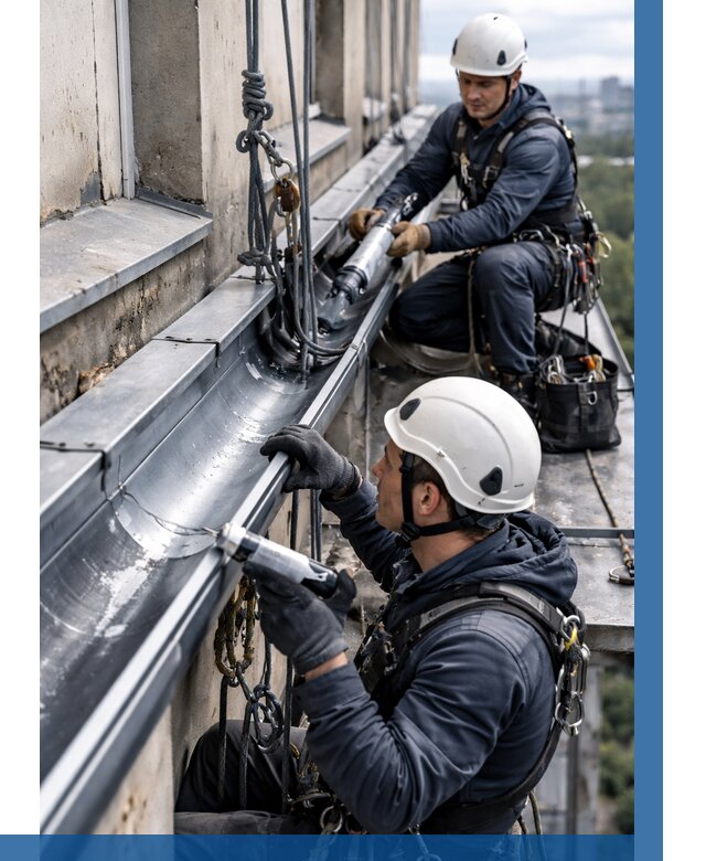 Ремонт водосточных желобов в Мегионе от 6776 р. | ВЫСОТНИК-Мго