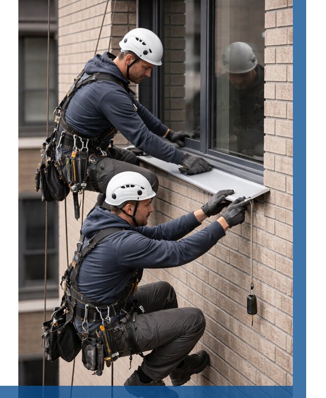 Монтаж оконных отливов под ключ в Мегионе от 3649 р. | ВЫСОТНИК-Мго