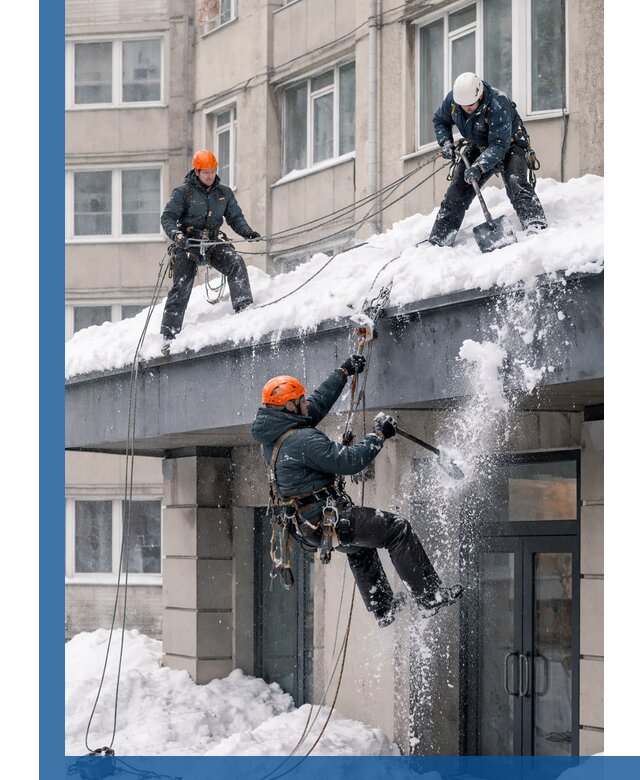 Безопасная очистка навесов от снега в Мегионе круглогодично