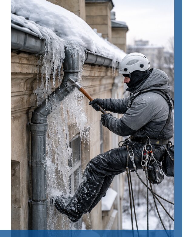 Очистка водостоков от льда в Мегионе от 3649 р. | ВЫСОТНИК-Мго