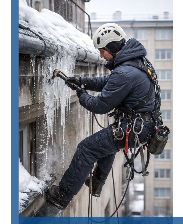 Удаление наледи и чистка водостоков в Мегионе оперативно и безопасно