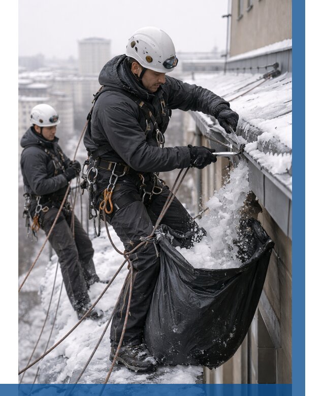 Аварийная очистка крыши в Мегионе под ключ от 313 р. | ВЫСОТНИК-Мго