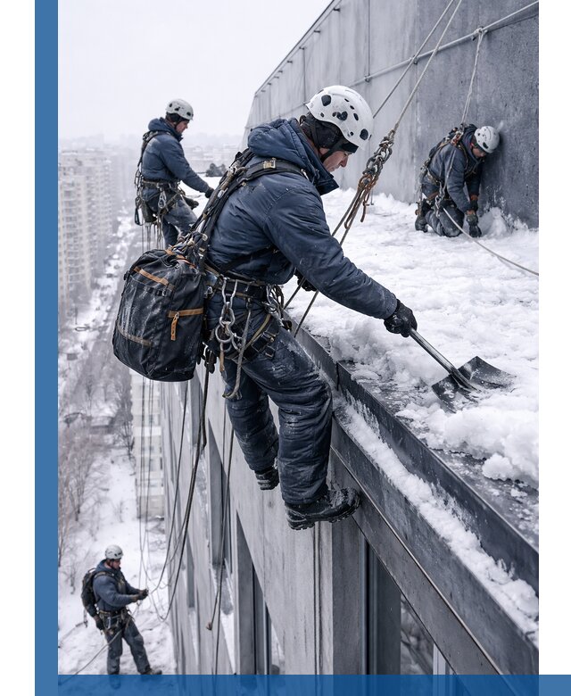 Абонентское обслуживание кровли зимой в Мегионе регулярный уход