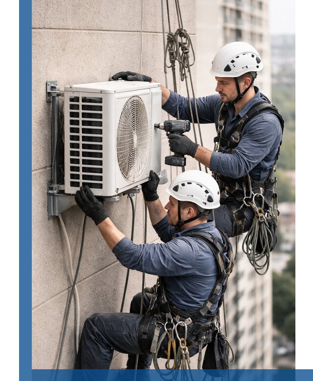 Монтаж внешнего блока кондиционера в Мегионе установка и крепление