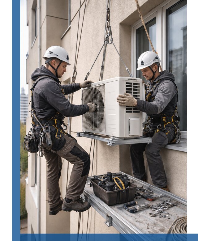 Перенос внешнего блока кондиционера в Мегионе с монтажом и крепежом