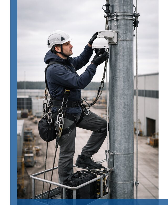 Профессиональная установка видеокамер на мачте в Мегионе
