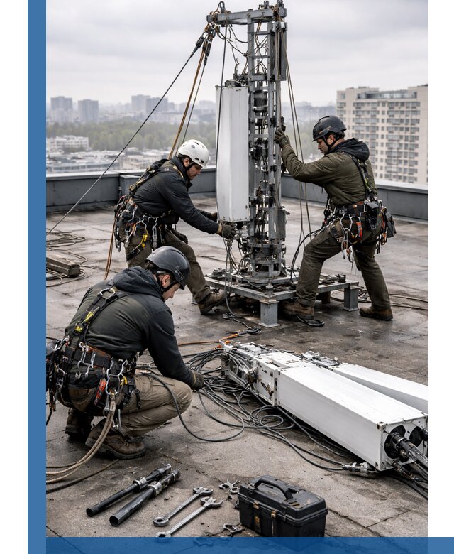 Демонтаж антенн на крыше зданий в Мегионе с гарантией