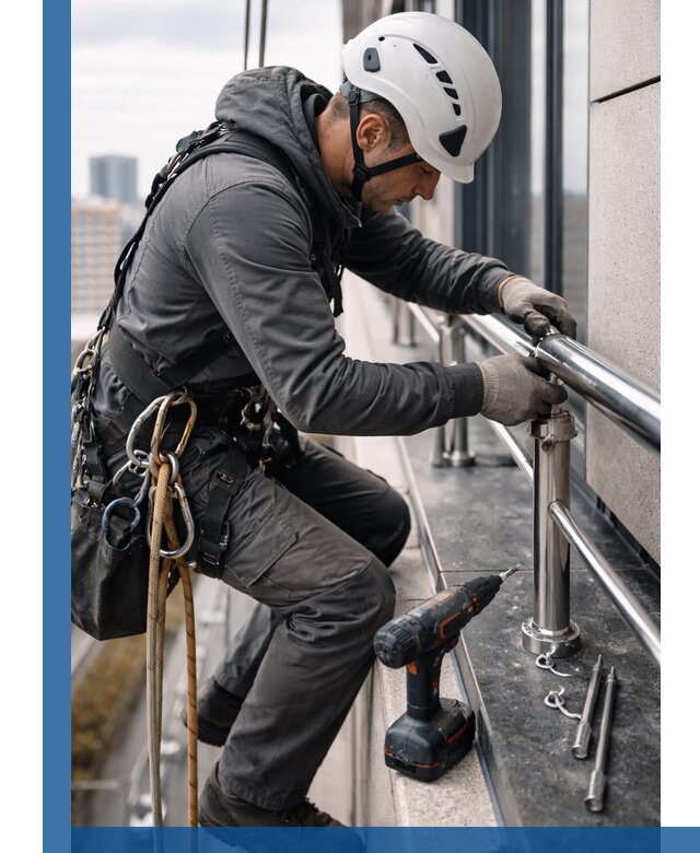 Монтаж ограждений на высоте в Мегионе для зданий и конструкций