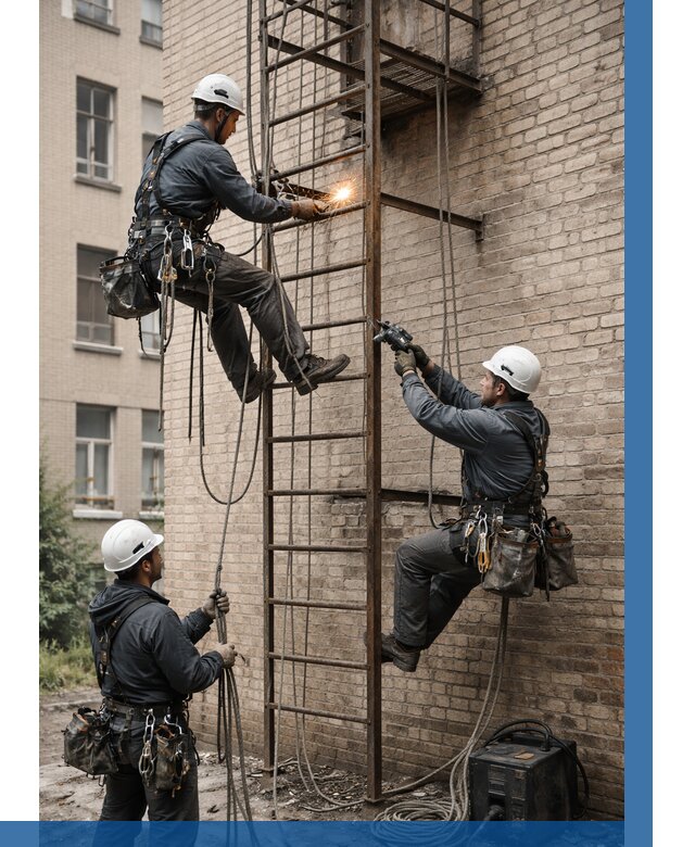 Ремонт пожарной лестницы в Мегионе от 7819 р. | ВЫСОТНИК-Мго