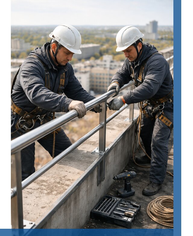 Монтаж перил на высоте в Мегионе от 2606 р. | ВЫСОТНИК-Мго