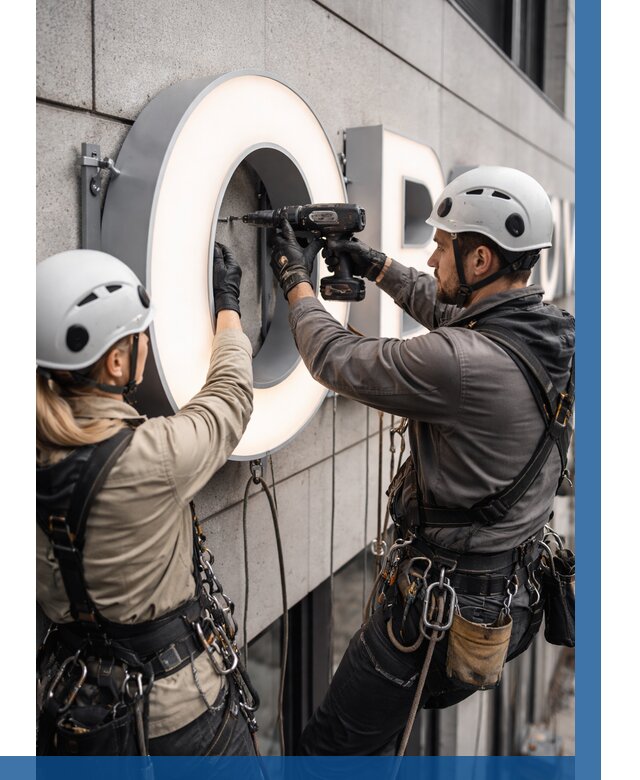 Монтаж световых букв в Мегионе от 3128 р. под ключ ВЫСОТНИК-Мго