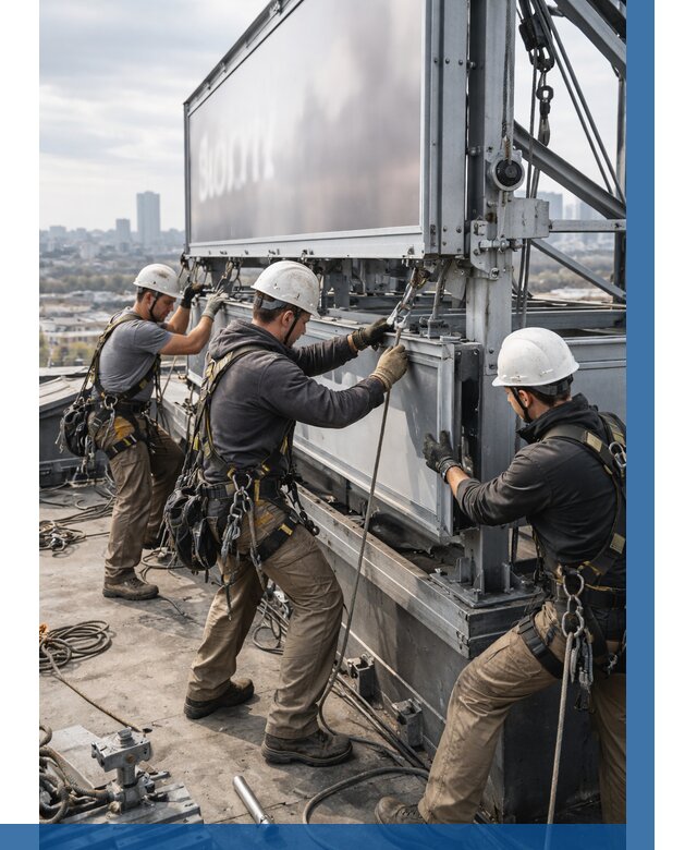 Монтаж крышной рекламной конструкции в Мегионе от 62550 р.|ВЫСОТНИК-Мго