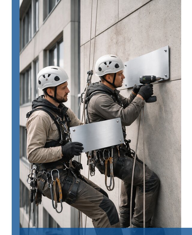 Монтаж табличек и указателей в Мегионе для зданий и сооружений